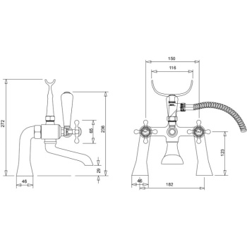 Burlington Stafford Bath Shower Mixer Deck Mounted